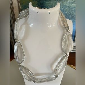 Chunky and Bold Large Clear Frosted Lucite Beads Necklace Choker